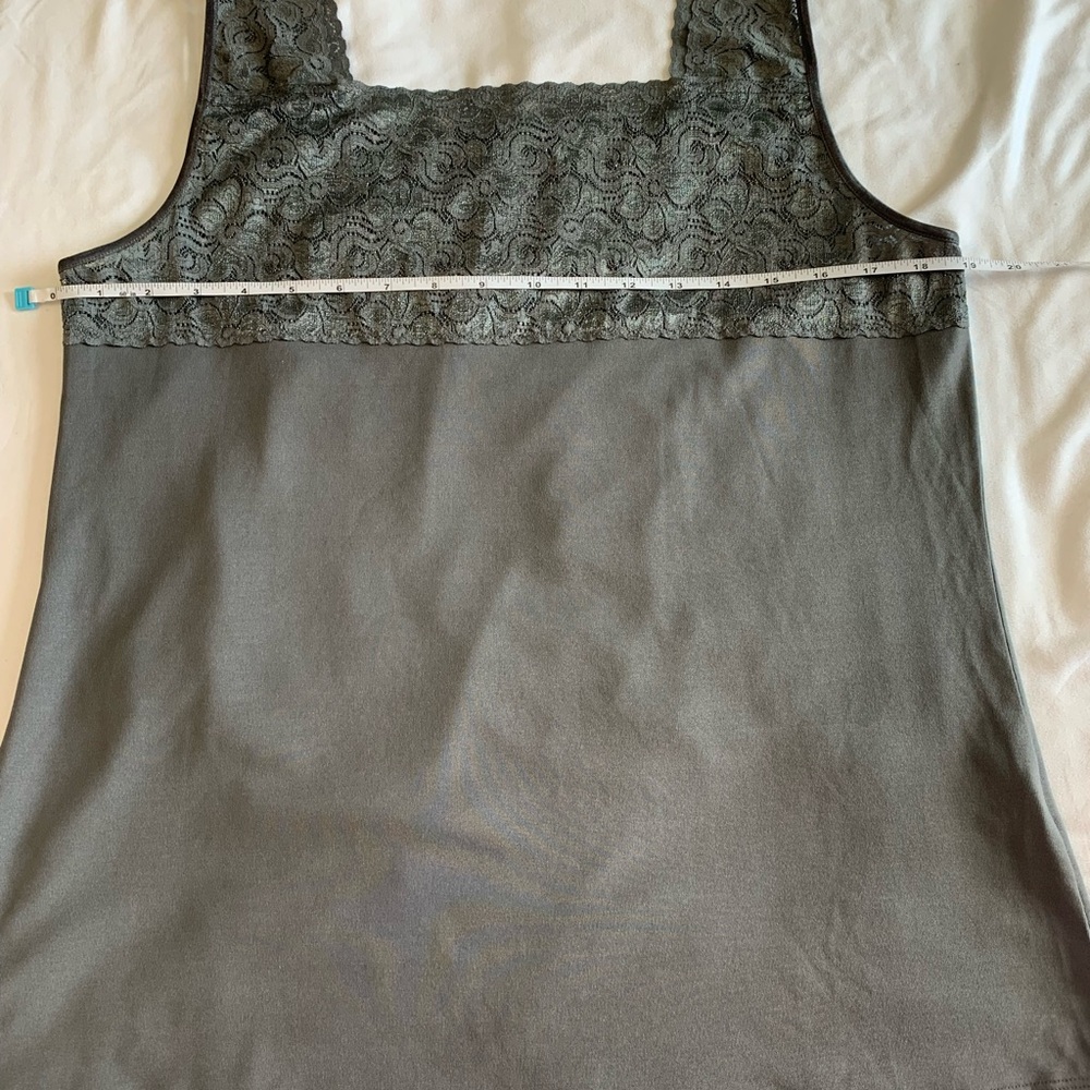 CJ Banks Lace Chemise Set in Cream and Gray - Picture 6 of 15